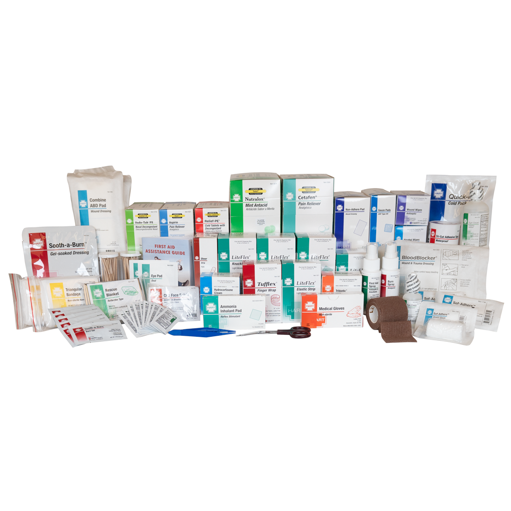 4 or 5 Shelf First Aid Station Refill, ANSI Class A 2021, includes medications