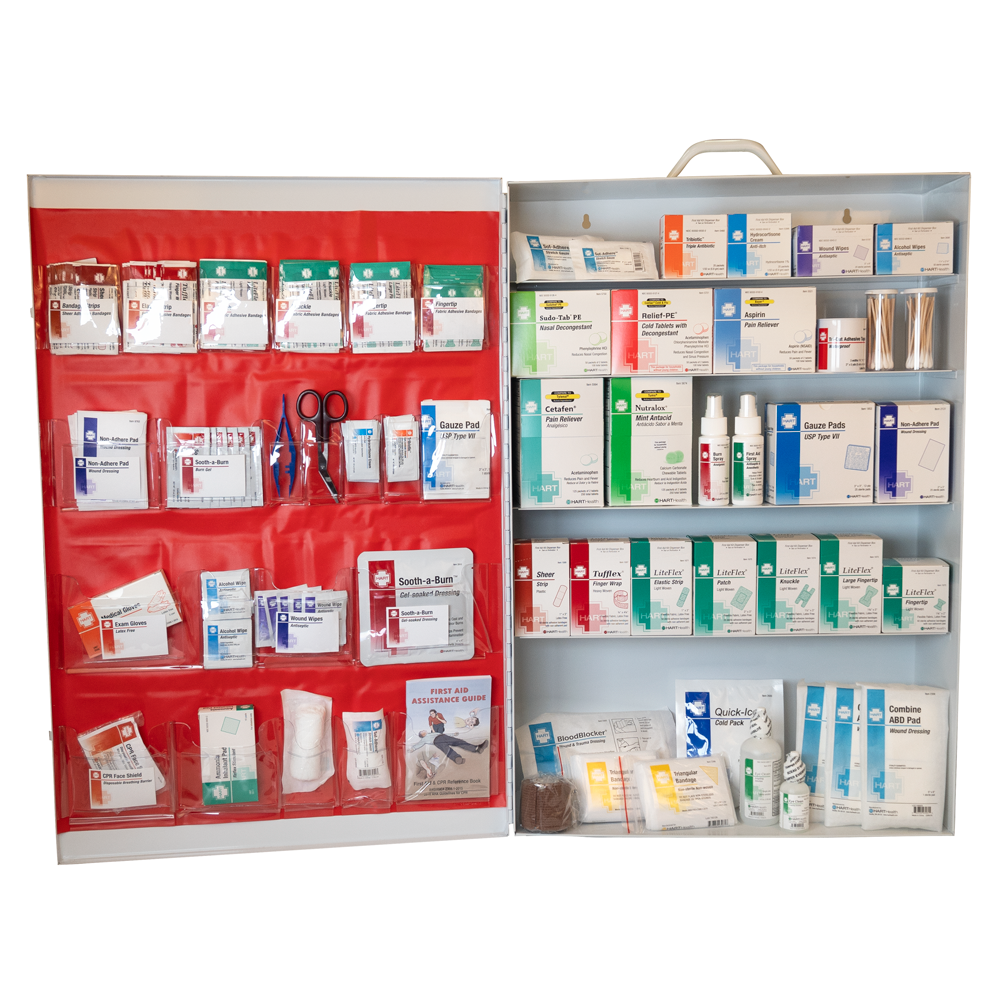 5-Shelf First Aid Station, Metal Cabinet with door pouch