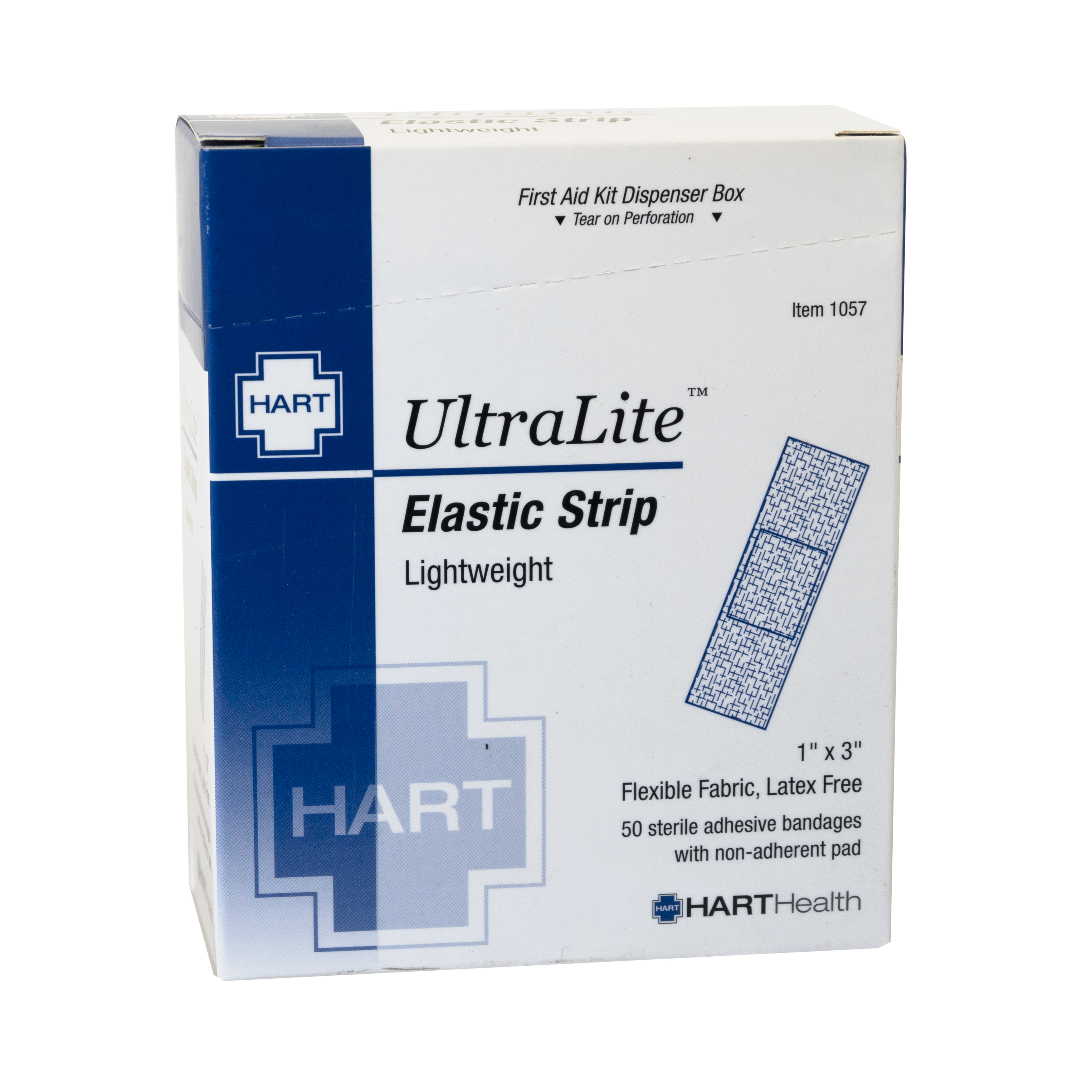 UltraLite, Elastic Strip Adhesive Bandages, Lightweight Elastic Woven Cloth, 1' x 3', 50 per box