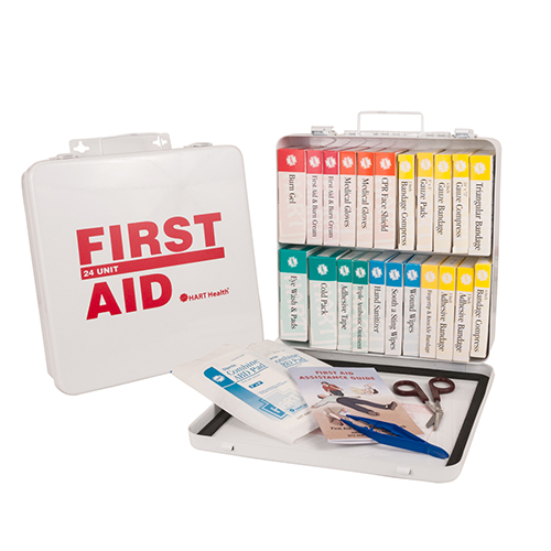 24 Unit First Aid Kit, ANSI 2021 Class A, Metal Box