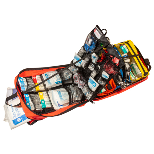 EMT Trauma Kit, EMS First Aid Backpack, Clam Shell Type Bag, Orange