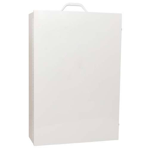 4-Shelf First Aid Station, Metal Cabinet with Pouch, Wide, Wall Mount, White, Empty