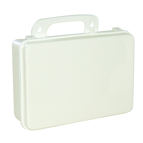16 Unit First Aid Kit Box, White, Empty