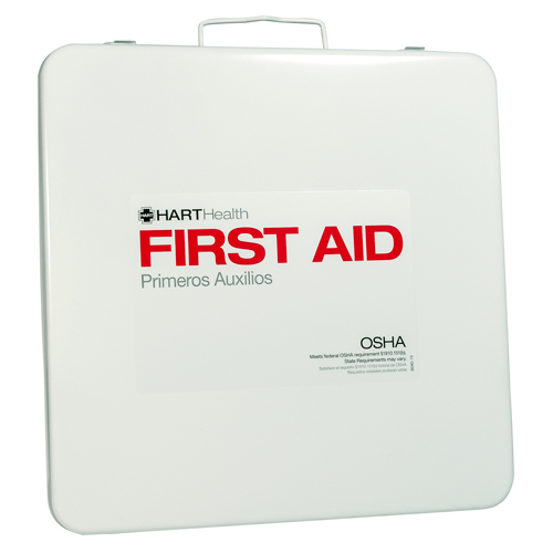 24 Unit First Aid Kit Box, Metal, Labeled, Empty