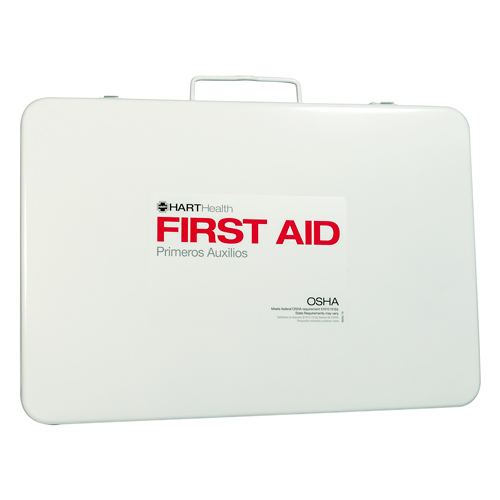 36 Unit First Aid Kit Box, Metal, Labeled, Empty