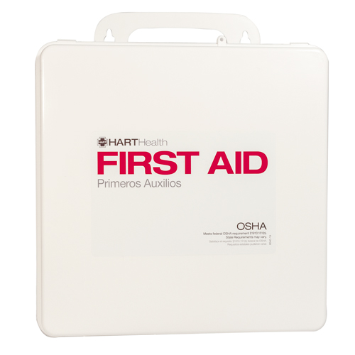 24 Unit First Aid Kit Box, Polypropylene, Labeled, Empty