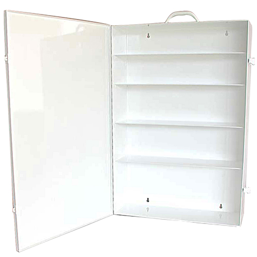 5-Shelf First Aid Metal Cabinet, White, Empty