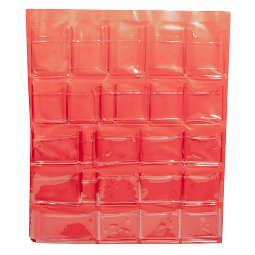 4-Shelf First Aid Cabinet, 22 Pocket Door Pouch, Self-Adhesive, Red