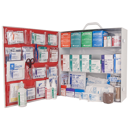 3-Shelf First Aid Station, ANSI 2015 Class A, Metal Cabinet with door pouch