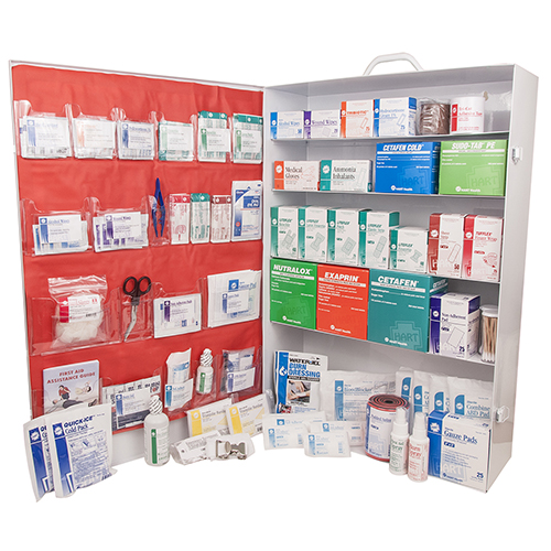 5-Shelf First Aid Station, ANSI 2021 Class B, Metal Cabinet with door pouch