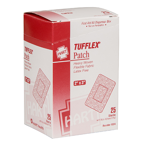 Tufflex, Patch Adhesive Bandages, Heavy Woven Elastic Cloth, 2' x 3', 25 per box