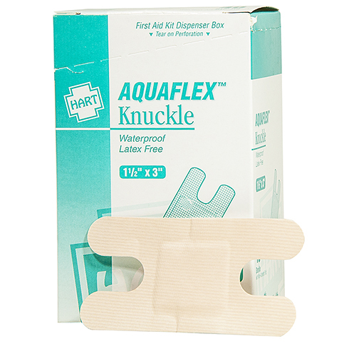 AquaFlex, Waterproof Knuckle Adhesive Bandages, 1-1/2' x 3', 40 per box