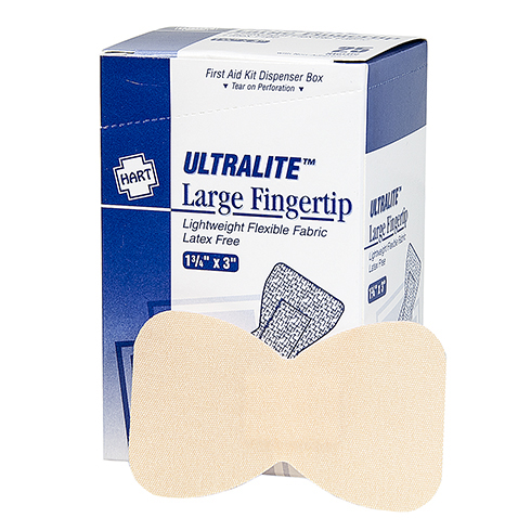 UltraLite, Large Fingertip Adhesive Bandages, Lightweight Elastic Woven Cloth, 1-3/4' x 3', 25 per box