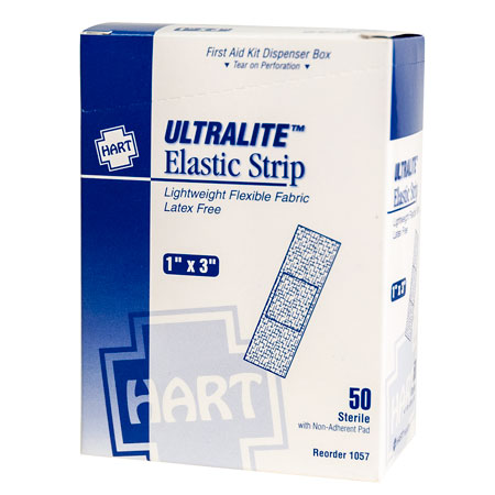 UltraFlex, Mini Strip Adhesive Bandages, Heavy Woven Cloth, 5/8 X 1-1/2,  50 per box