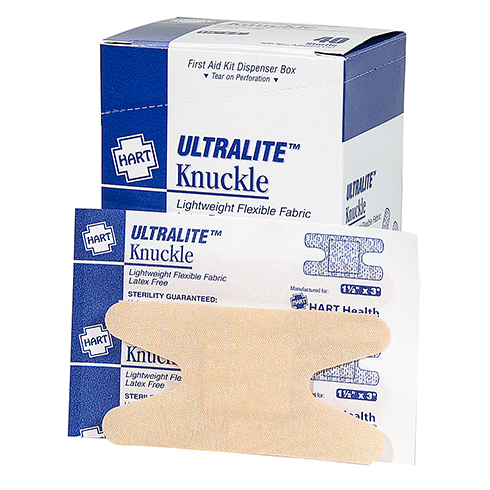 UltraLite, Knuckle Adhesive Bandages, Lightweight Elastic Woven Cloth, 1-1/2' x 3', 40 per box