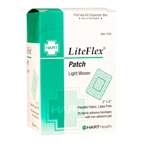 LiteFlex, Patch Adhesive Bandages, Light Woven Elastic Cloth, 2 x 3, 25  per box