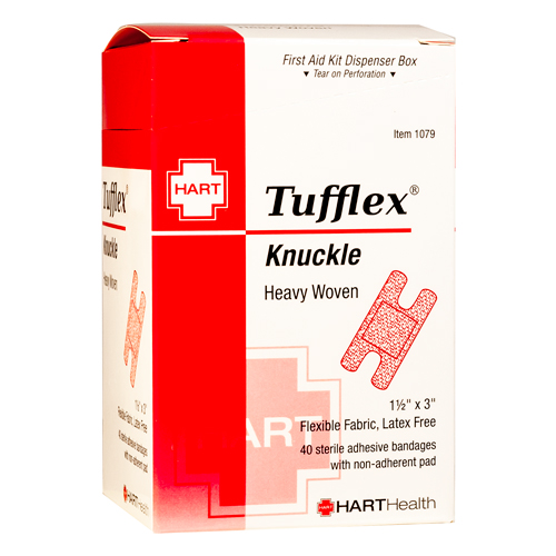 Tufflex, Knuckle Adhesive Bandages, Heavy Woven Elastic Cloth, 1-1/2' x 3', 40 per box