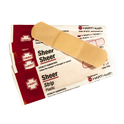 Sheer Strip Adhesive Bandages, 3/4' x 3', 1000 per case