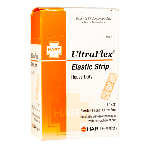 UltraFlex, Strip Adhesive Bandages, Heavy Woven Cloth, 1' x 3', 50 per box