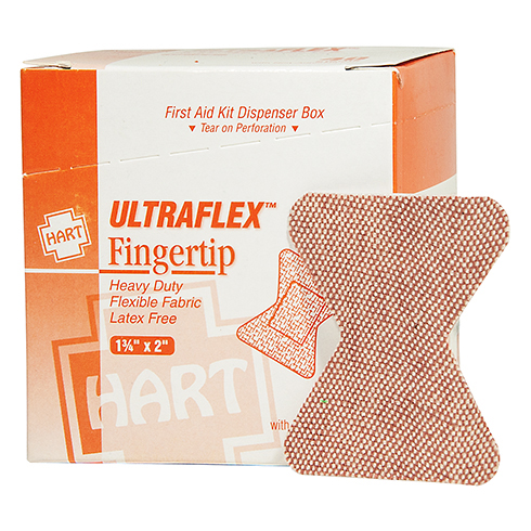 UltraFlex, Elastic Fingertip Adhesive Bandages, Heavy Woven Cloth, 1-3/4' X 2', 40 per box