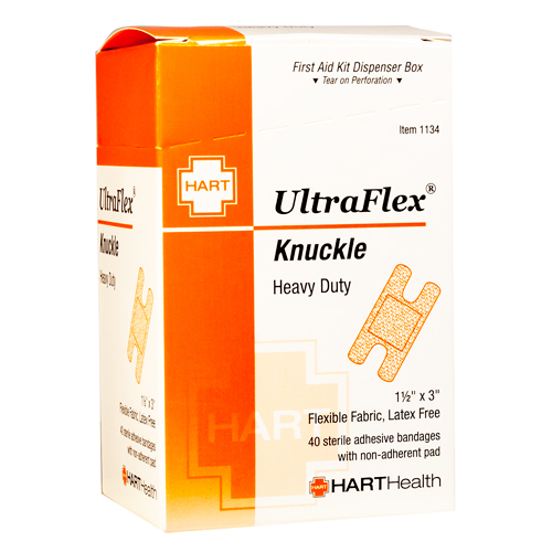 UltraFlex, Knuckle Adhesive Bandages, Heavy Woven Cloth, 1-1/2' x 3', 40 per box