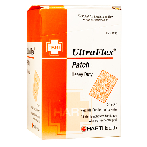 UltraFlex, Patch Adhesive Bandages, Heavy Woven Cloth, 2' x 3', 25 per box