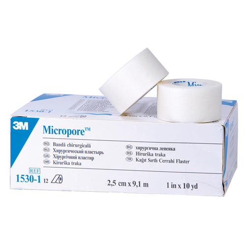 3M Micropore Surgical Tape, 1' x 10 Yards, 12 per box