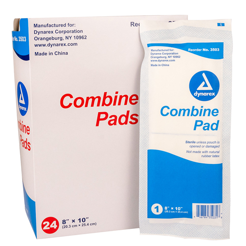 Dynarex Combine ABD Pad, Sterile, 8' x 10'