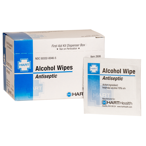 Alcohol Wipes, Prep Pads, Sterile, Medium, 50 per box