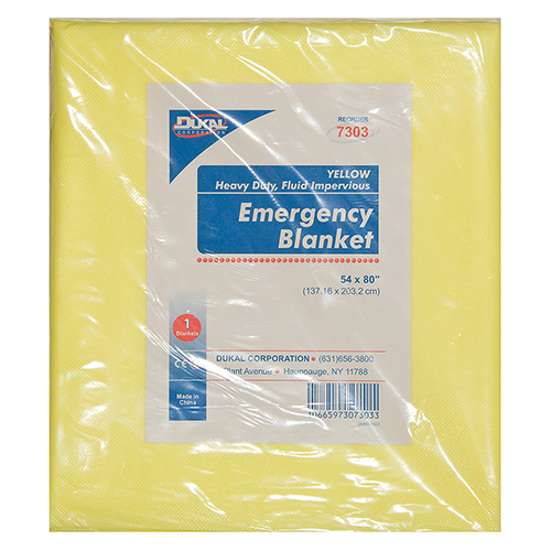 Dukal, Emergency Blanket, Yellow, 54 x 80'