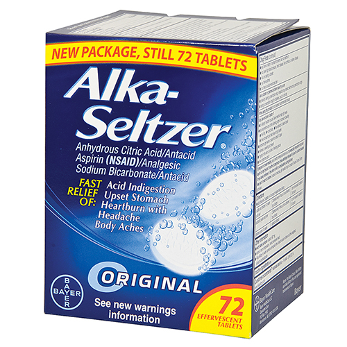 Alka Seltzer, stomach and pain reliever, effervescent tablets, 36/2's box