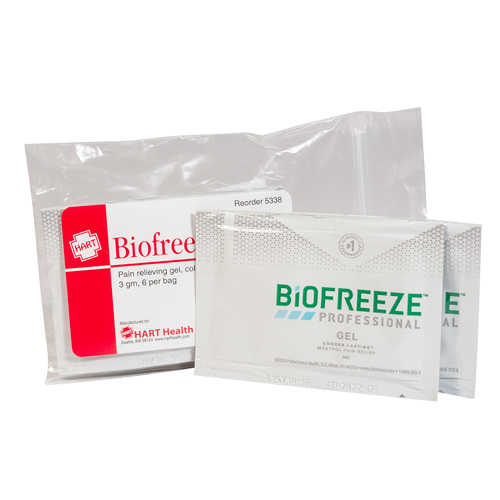 BIOFREEZE, pain gel, 3 gm, 6 per bag