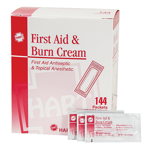 First Aid & Burn Cream, Antiseptic/Analgesic, 0.9 gm packets, 144 per box