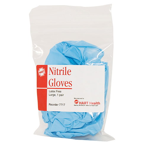 Nitrile Gloves, large, 1 pair per bag