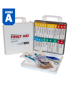24 Unit First Aid Kit, ANSI Class A, Polypropylene Box