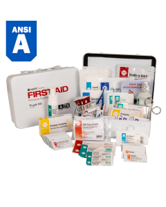 Truck First Aid Kit, ANSI Class A, Bulk, Metal Box, Medium