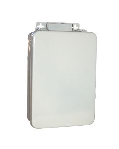 16 Unit First Aid Kit Box, Metal, White, Empty, With Divider