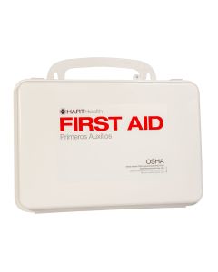 16 Unit First Aid Kit Box, Polypropylene, Labeled, Empty