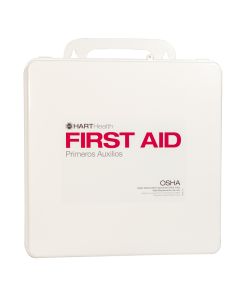 24 Unit First Aid Kit Box, Polypropylene, Labeled, Empty