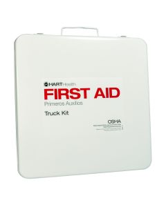 24 Unit Truck First Aid Kit Box, Metal, Labeled, Empty