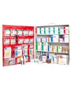 4-Shelf First Aid Station, ANSI Class B, Extra Wide Metal Cabinet, with door pouch