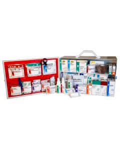 2-Shelf First Aid Station, ANSI Class A, Metal Cabinet with door pouch