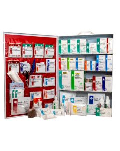 4-Shelf First Aid Station, ANSI Class A, Metal Cabinet with door pouch