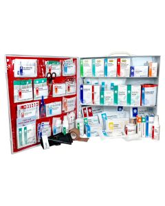 3-Shelf First Aid Station, ANSI Class B, Metal Cabinet with door pouch
