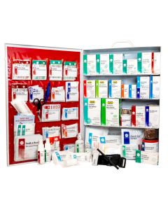 4-Shelf First Aid Station, ANSI Class B, Metal Cabinet with door pouch