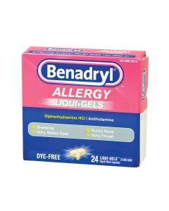 Benadryl Antihistamine Liqui-gel, 24 per box