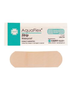AquaFlex, Waterproof Strip Adhesive Bandages, 1" x 3", 50 per box