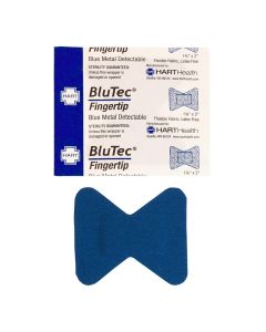BluTec, Blue Metal Detectable Fingertip Bandages, Heavy Woven Elastic Cloth, 1-3/4" x 2", 40 per box