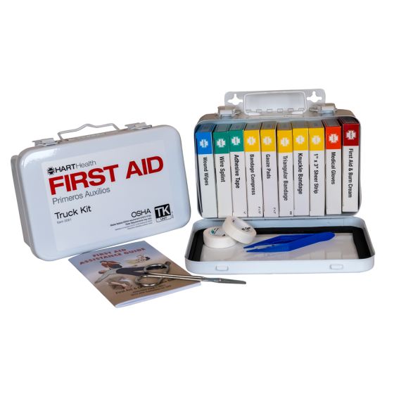 10 Unit Truck First Aid Kit, OSHA, Metal Box