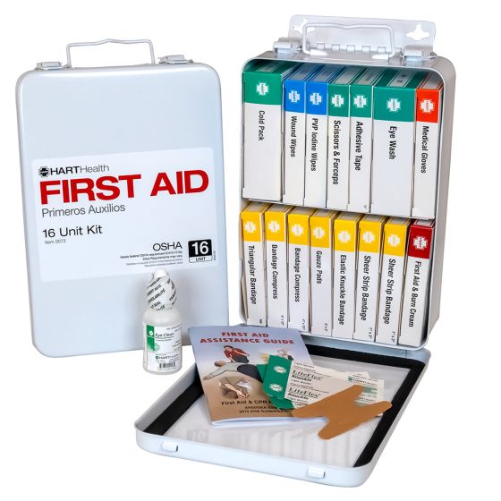 16 Unit First Aid Kit, OSHA, Metal Box